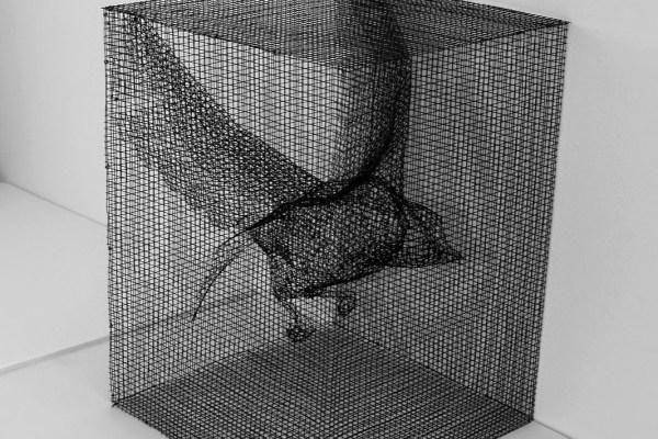 sculture oiseau cage